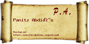 Panitz Abdiás névjegykártya